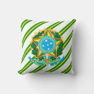 Brazil coat arms cushion