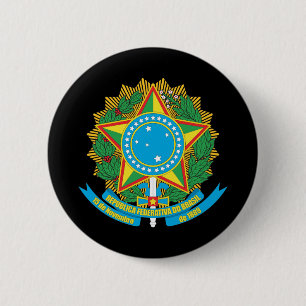 Brazil Coat Of Arms 6 Cm Round Badge