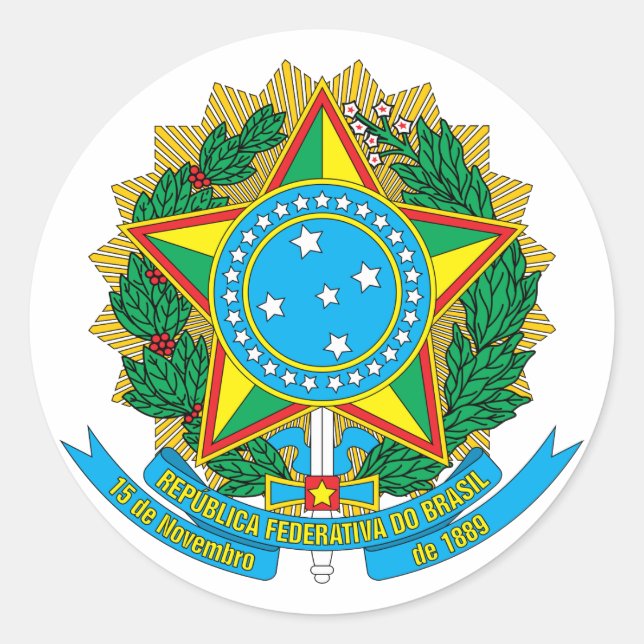 Brazil Coat of Arms Sticker (Front)