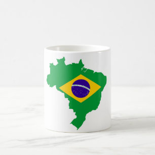 brazil country flag map shape brazilian coffee mug