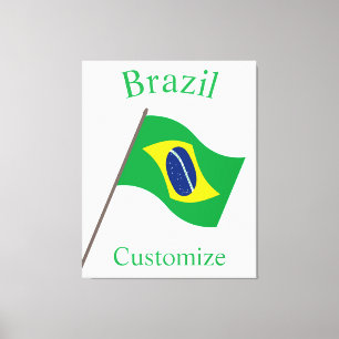Brazil Country Flag Thunder_Cove Canvas Print