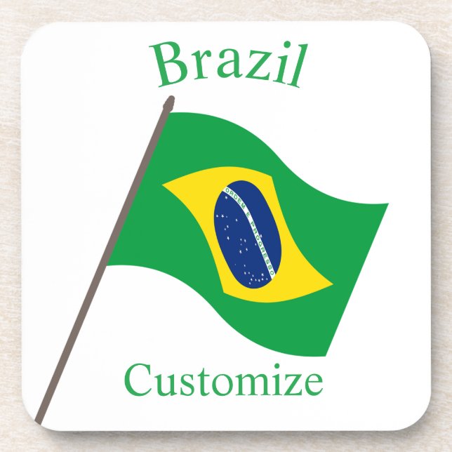 Brazil Country Flag Thunder_Cove Coaster (Front)