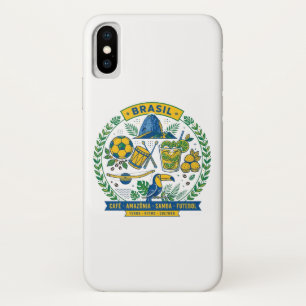 Brazil Culture Badge Cafe Samba Football Amazonia iPhone X Case
