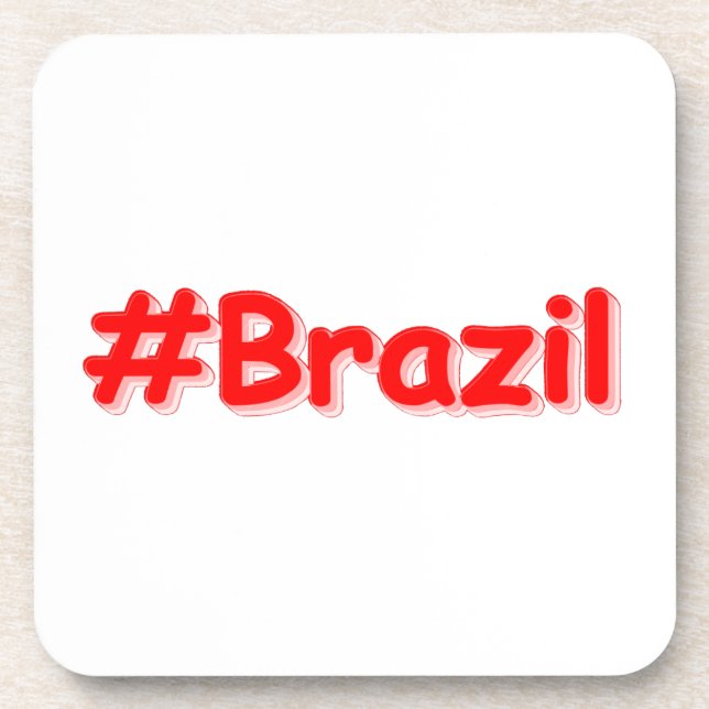 "#Brazil" Cute Design. Buy Now Coaster (Front)
