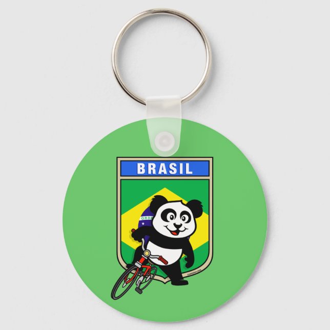 Brazil Cycling Panda Key Ring (Front)