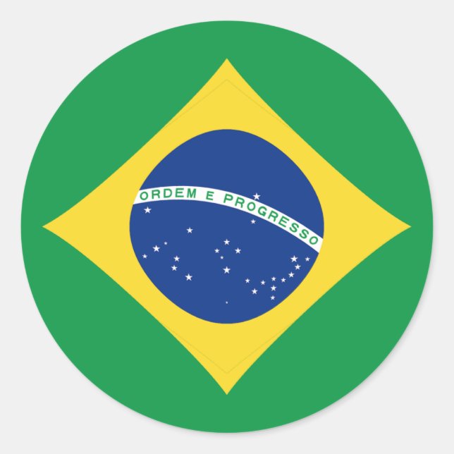 Brazil Fisheye Flag Sticker (Front)
