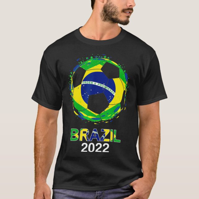 Brazil Flag 2022 Supporter Brazilian Soccer Team B T-Shirt (Front)