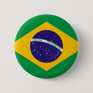 Brazil flag 6 cm round badge