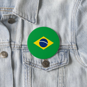 Brazil flag 7.5 cm round badge