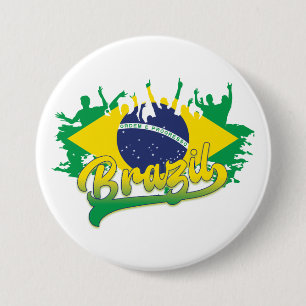 Brazil Flag 7.5 Cm Round Badge