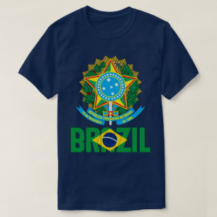 Brazil Flag and Coat Of Arms Patriotic T-Shirt
