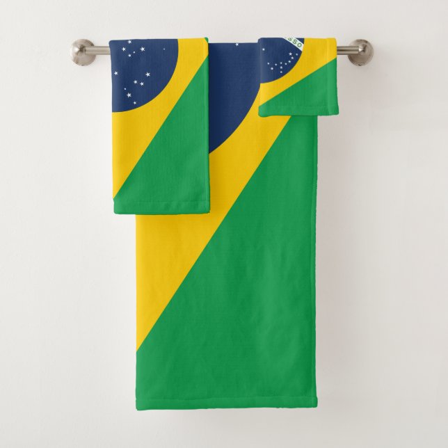 Brazil Flag Bath Towel Set (Insitu)