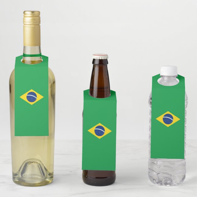 Brazil flag bottle tag (In Situ)