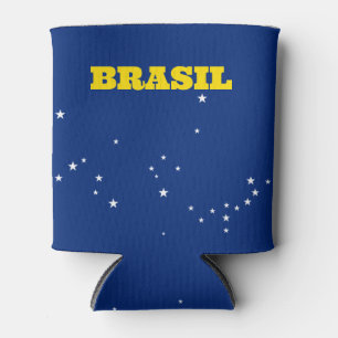 Brazil Flag Brasil Verde Amarelo Can Cooler