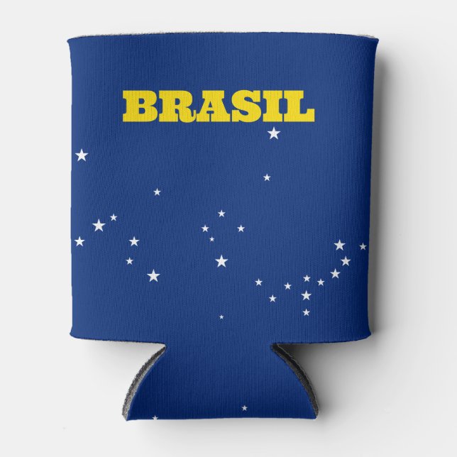 Brazil Flag | Brasil Verde Amarelo Can Cooler (Front)