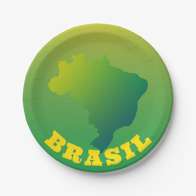 Brazil Flag | Brasil Verde Amarelo Paper Plate (Front)