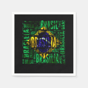 Brazil Flag Brasilia Cool Art Brazilian Patriotism Napkin