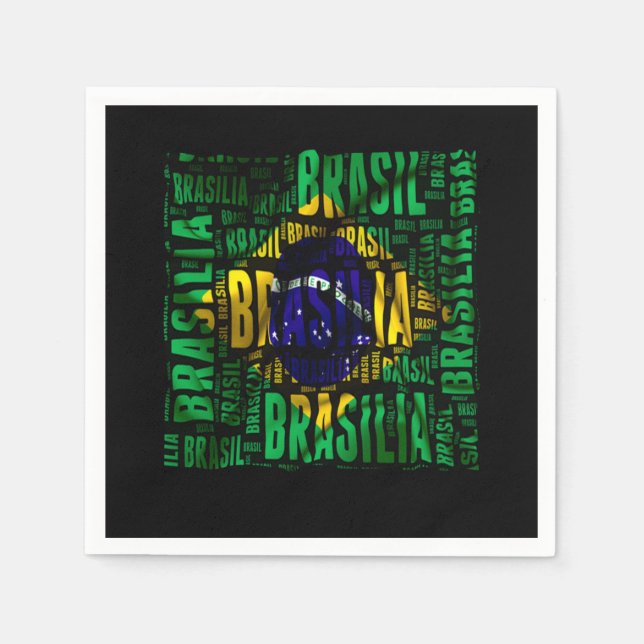 Brazil Flag Brasilia Cool Art Brazilian Patriotism Napkin (Front)