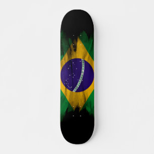 Brazil flag brush stroke, national flag skateboard