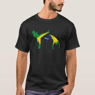 Brazil Flag Capoeira Dancer MMA Afro Brazilian Kic T-Shirt