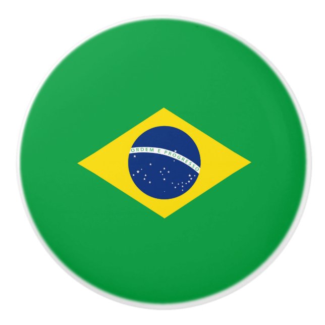 Brazil flag ceramic knob (Front)