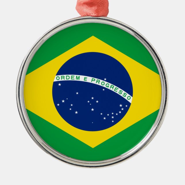 Brazil flag Ceramic Ornament (Front)