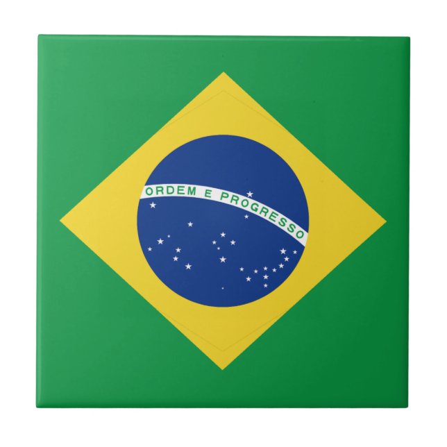 Brazil Flag Ceramic Tile (Front)