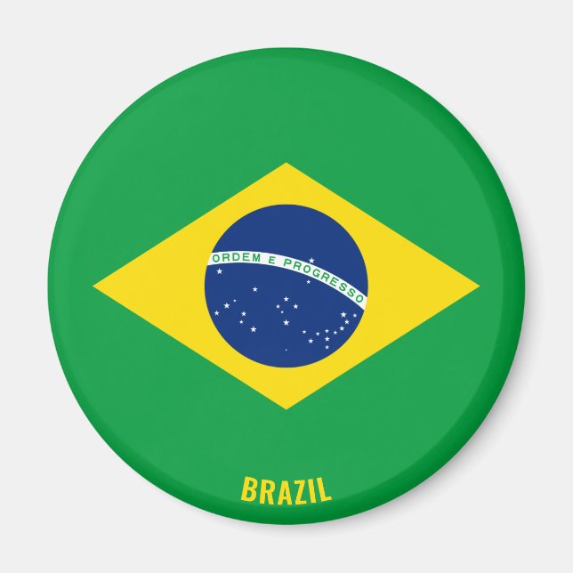 Brazil Flag Charming Patriotic Magnet (Front)