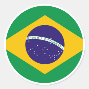 Brazil Flag Circle jGibney The MUSEUM Zazzle Gifts Classic Round Sticker