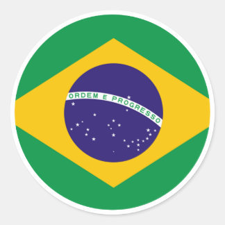 Brazil Flag Circle jGibney The MUSEUM Zazzle Gifts Classic Round Sticker