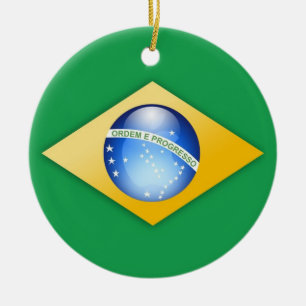 Brazil Flag Circle Ornament