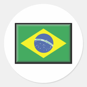 Brazil Flag Classic Round Sticker