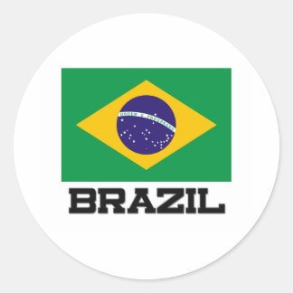 Brazil Flag Classic Round Sticker