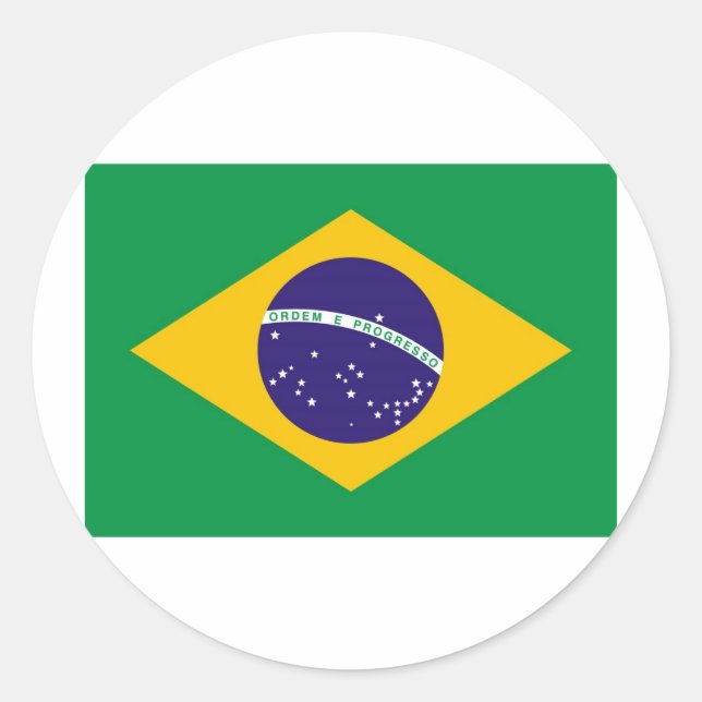 Brazil Flag Classic Round Sticker (Front)