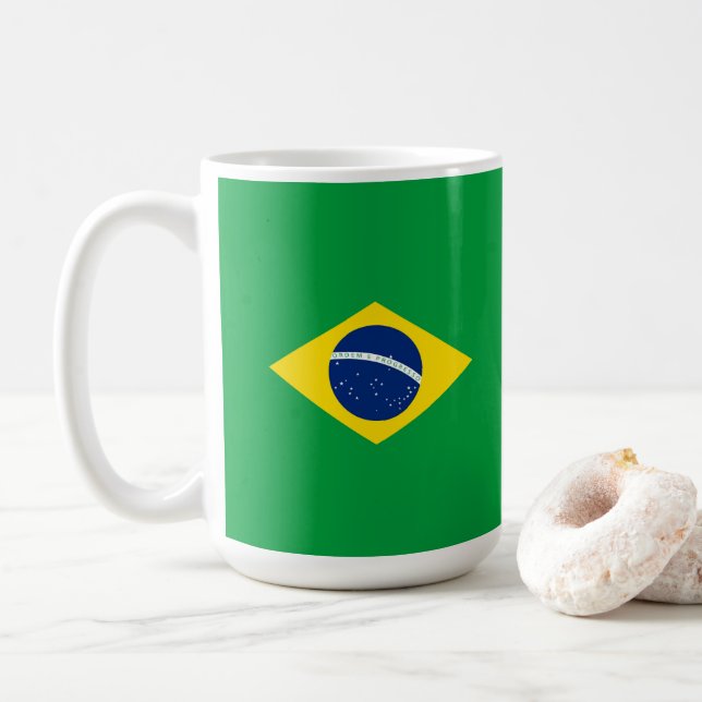 Brazil flag coffee mug (With Donut)