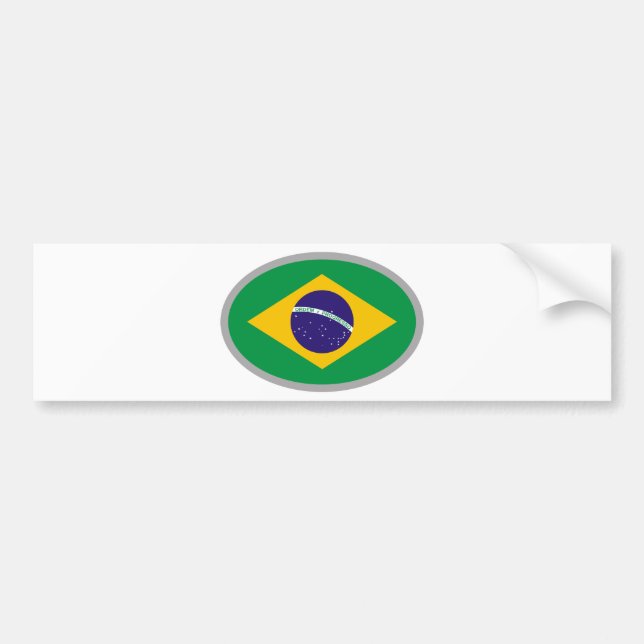 Brazil Flag - Cool Design! Bumper Sticker (Front)