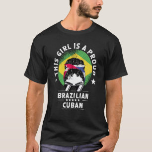 Brazil Flag Cuba Grown Women Girl Citizen Pride T-Shirt
