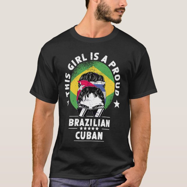 Brazil Flag Cuba Grown Women Girl Citizen Pride T-Shirt (Front)