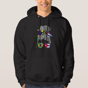 Brazil Flag Cuba Grown Women Girl Country Hoodie