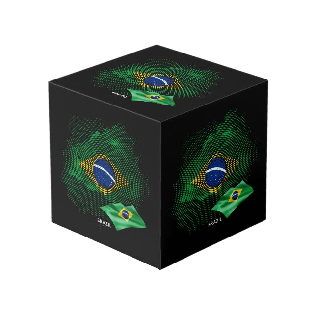 Brazil flag cube (Front Angled)