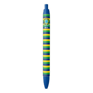 Brazil Flag Cute Patriotic Black Ink Pen