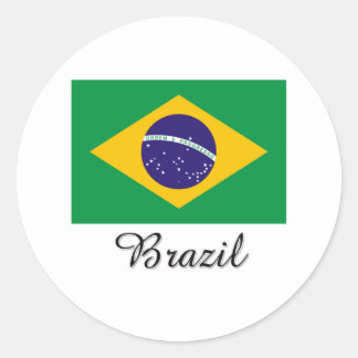 Brazil Flag Design Classic Round Sticker
