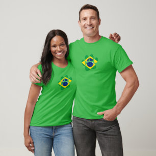 Brazil Flag Dog Paw Print T-Shirt