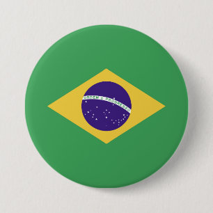 Brazil Flag Emblem 7.5 Cm Round Badge