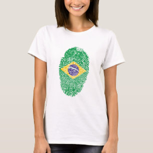Brazil Flag Fingerprint T-Shirt