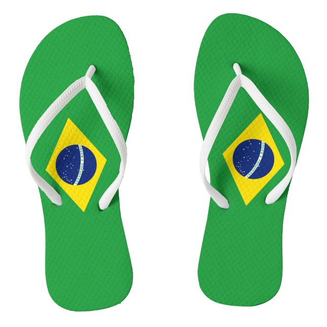 Brazil Flag Flip Flops (Footbed)