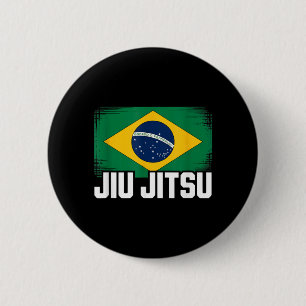 Brazil Flag For Brazilian Jiu Jitsu Lovers And BJJ 6 Cm Round Badge
