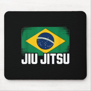 Brazil Flag For Brazilian Jiu Jitsu Lovers And BJJ Mouse Mat