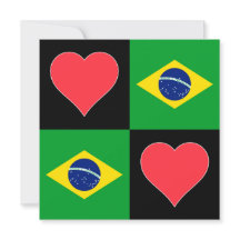 Brazil Flag Heart Patriotic Brazilian Greeting