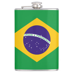 Brazil Flag Hip Flask